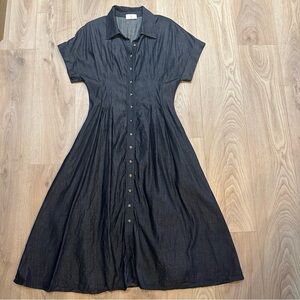 Lake Lady Classic Blue Denim Button-Front Midi Shirt Dress Kim Dress Kim Lolley